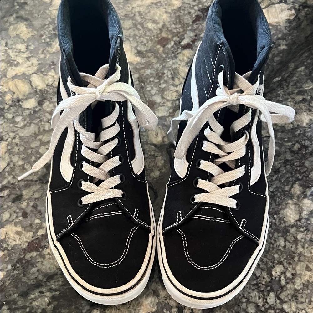 Vans Black and White High-Top Sneakers